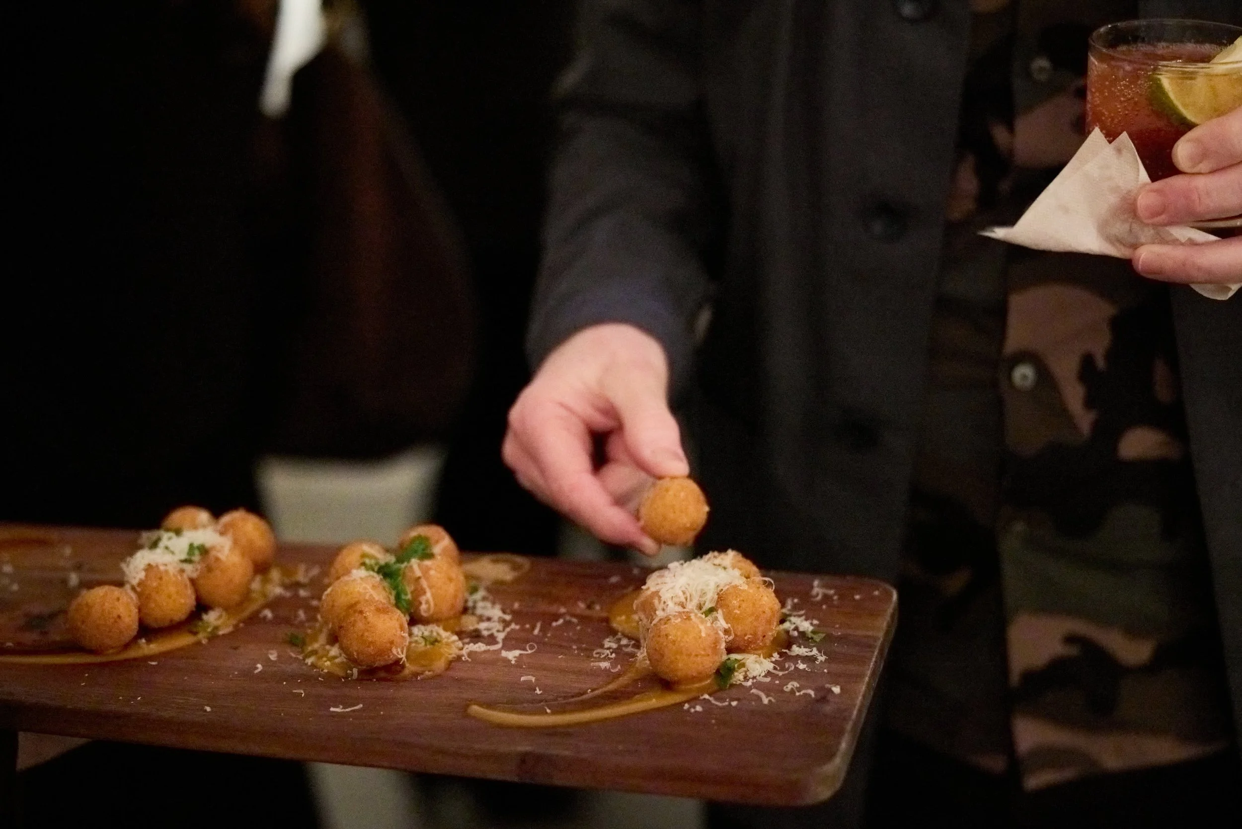 hors d'oeuvres at branded event
