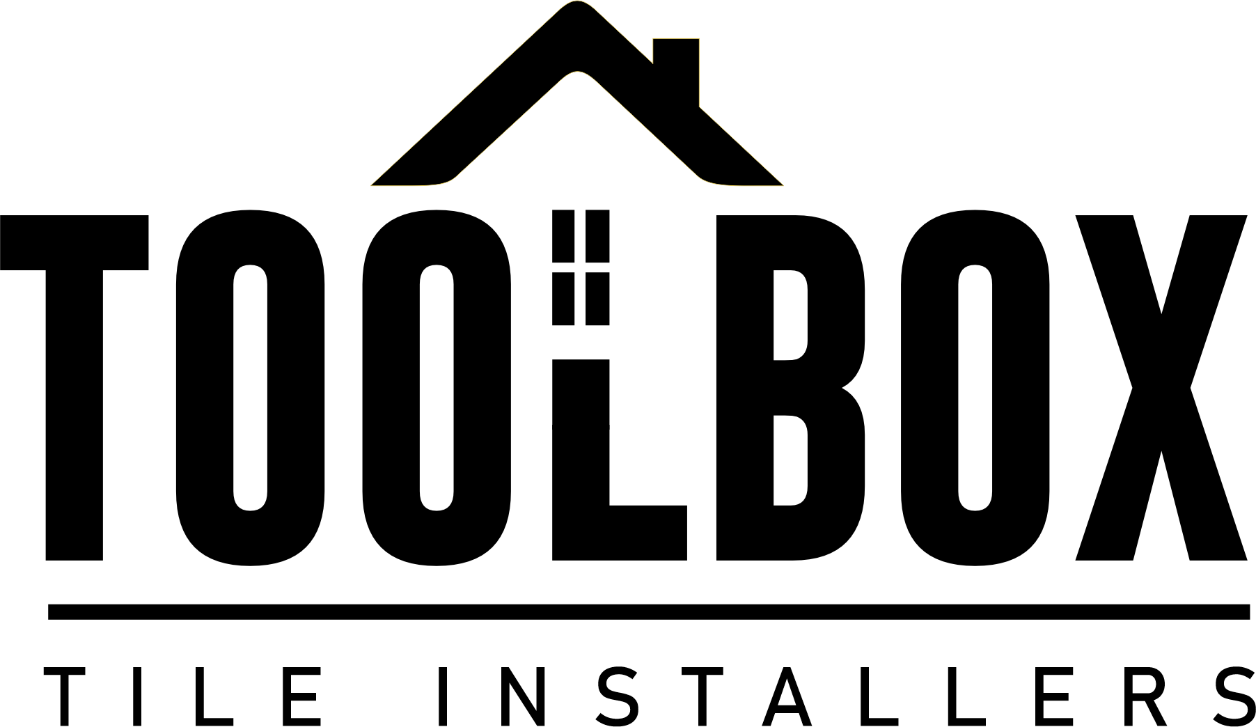 Outline drawing of a house with a pitched roof, a chimney, and a door, set against a black background.