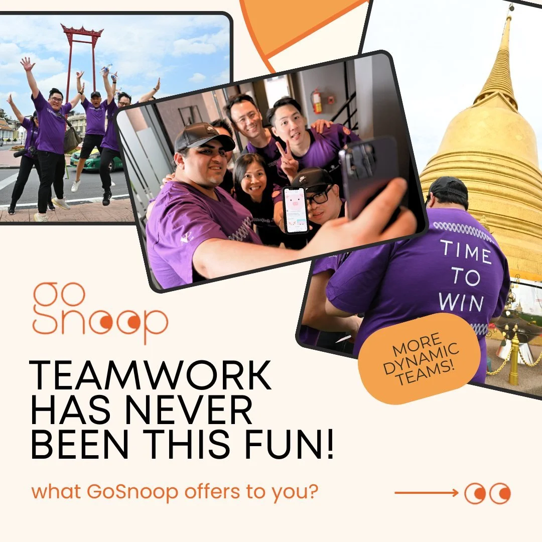 Turn your team into detectives for a day! 🕵️&zwj;♀️
Looking for an adventure that&rsquo;s as thrilling as it is team-building? Look no further than GoSnoop!

🔍 Solve mysteries, uncover clues, and rediscover Bangkok&mdash;all while strengthening bon