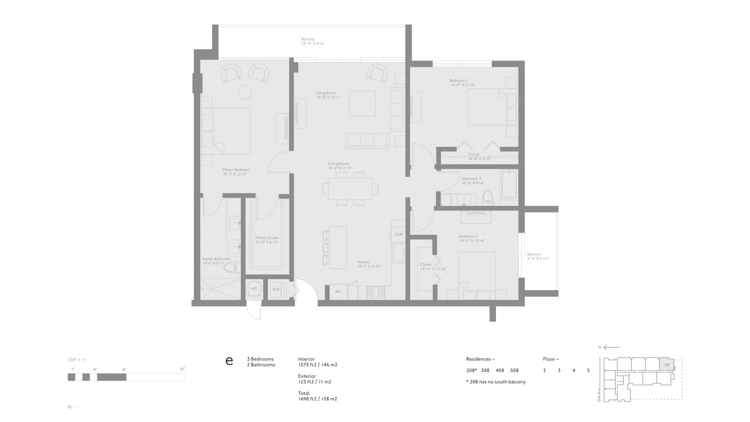 Residence E (3 bed) floor plan