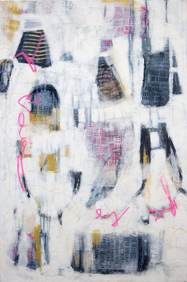 SOLD!
“Neon Reverie". 20x30". 2025. Acrylic and mixed media on canvas.

"Neon Reverie" is a journey through memory and imagination, where the boundaries between past and present blur in a haze of color and texture. The painting’s misty whites and lay