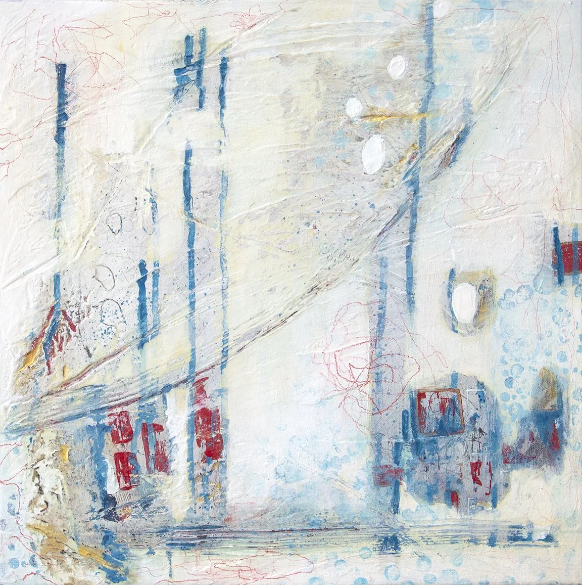 “Instincts.” 2025. 16 x16”. Acrylic and mixed media on canvas. For Sale.
This original piece is all about light, movement, and those little pops of colour you find when you pause to listen to your instincts.
.
If you’re looking for art that’s both