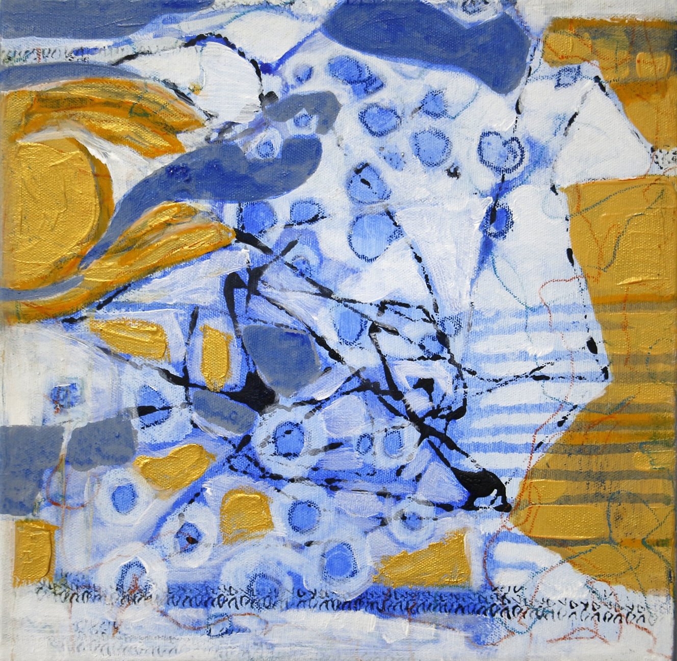 SOLD! 
A Walk on the Beach. 16x16". 2024. Acrylic on Canvas. 