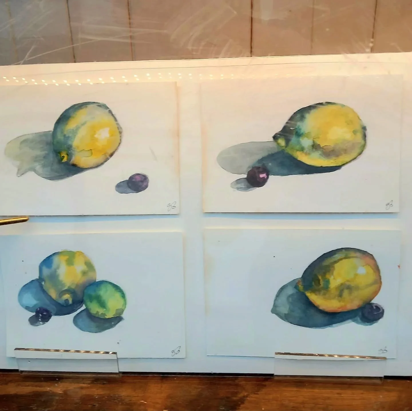 Fruit Relations. A small exhibition by Georgina Bown to be seen in our Market Place window. It started when Georgina found a tiny pad of paper given to her by her mother many years ago (the full story to be seen by the paintings 🤗). It's lovely to s