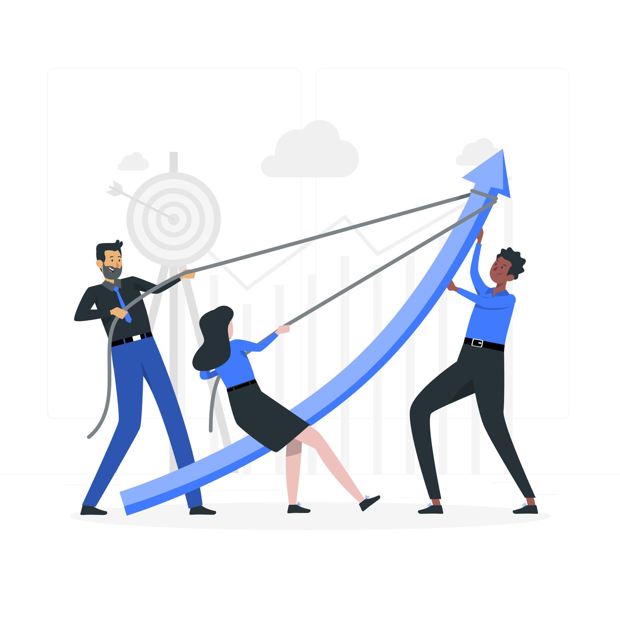 Illustration of rising coins with dollar signs, with a black background and white rays, depicting wealth or financial growth.