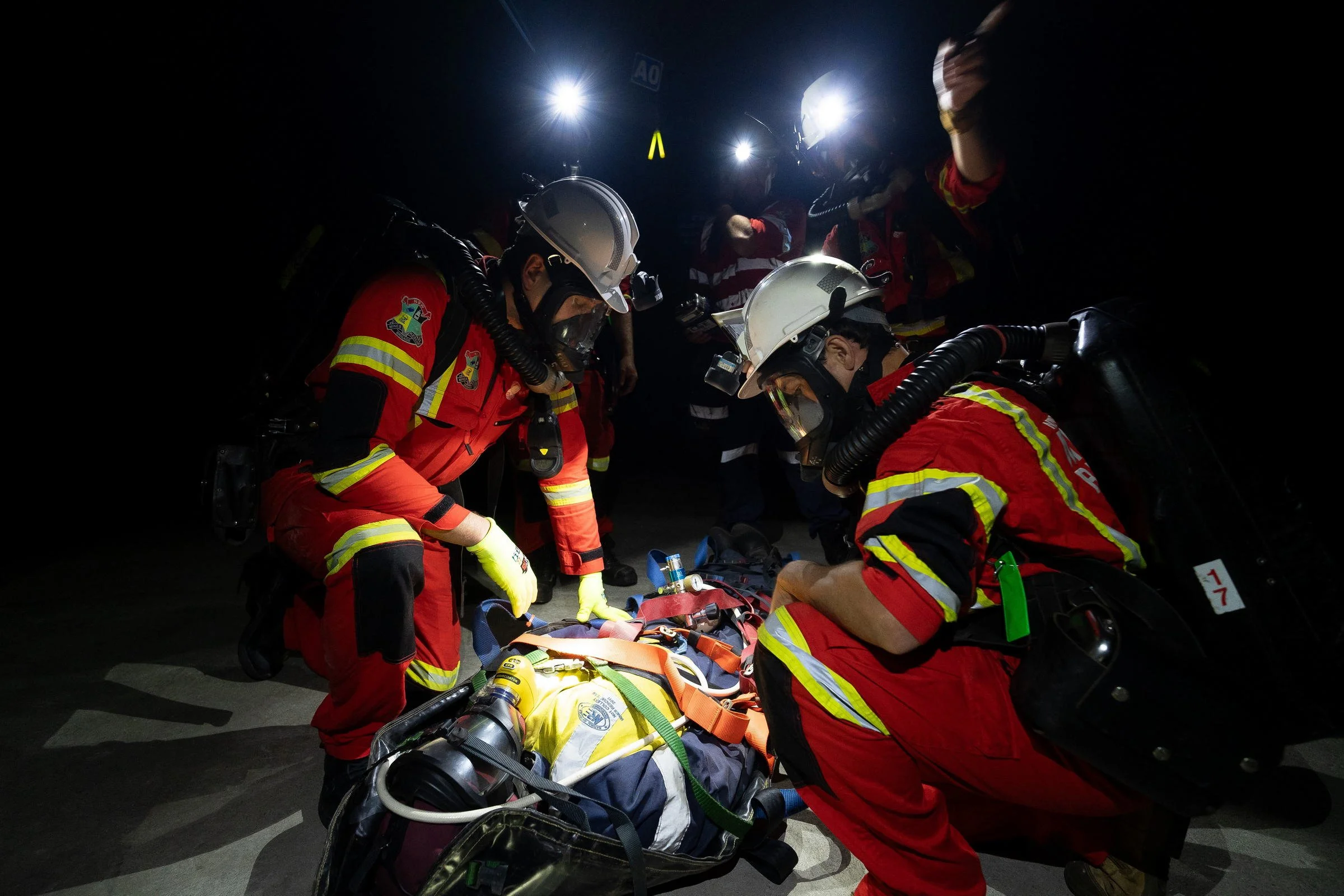 Mining safety and rescue training photography for Coal Services