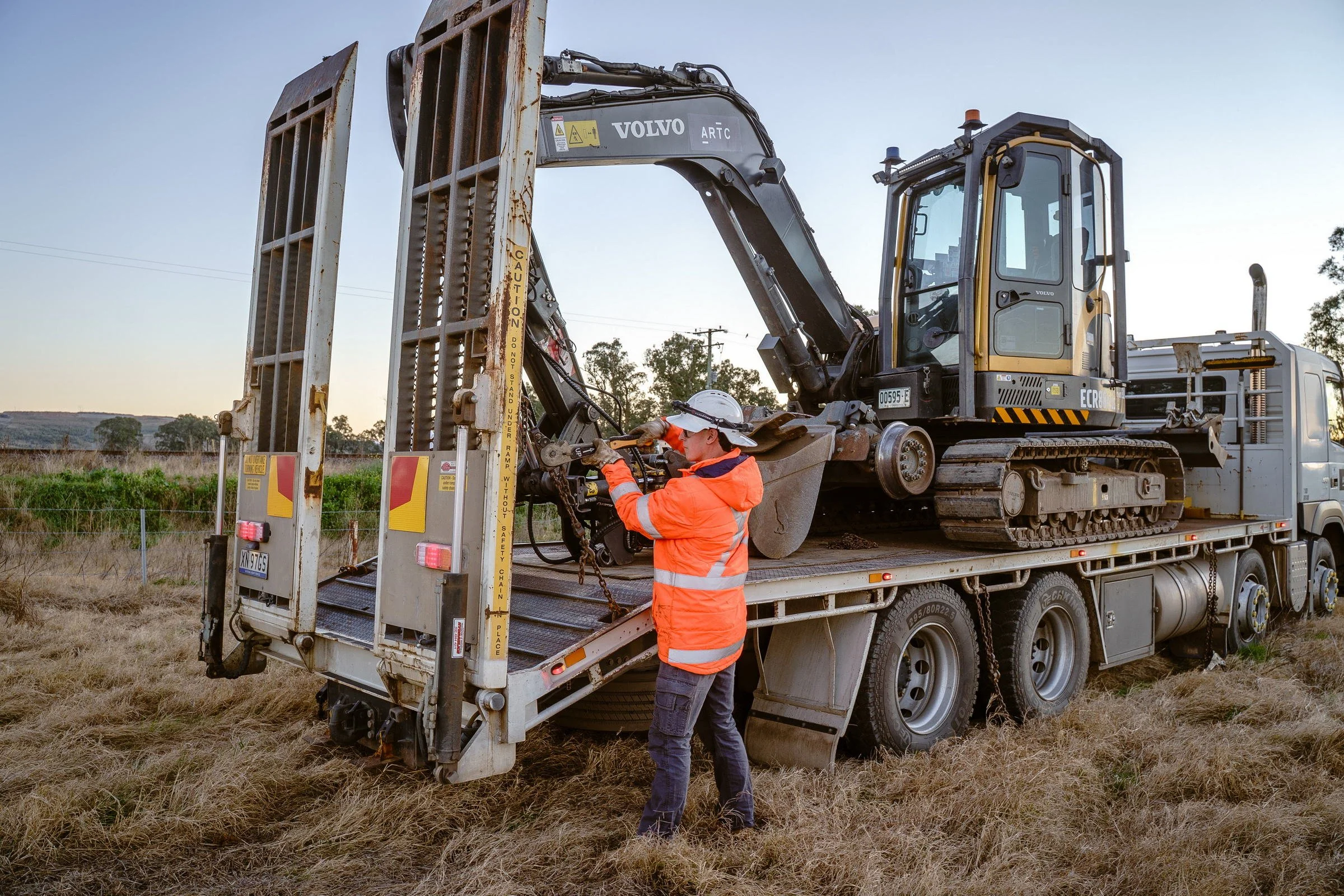 ARTC rail infrastructure maintenance vehicle photographed on site during rail operations in NSW.