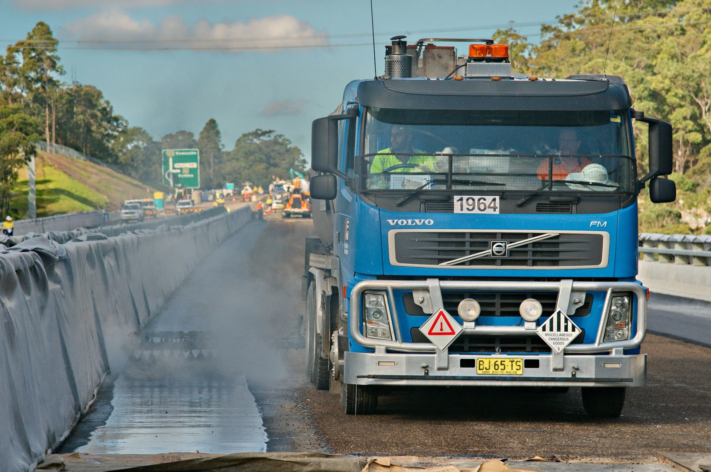 Road construction works on the Hunter Expressway in NSW