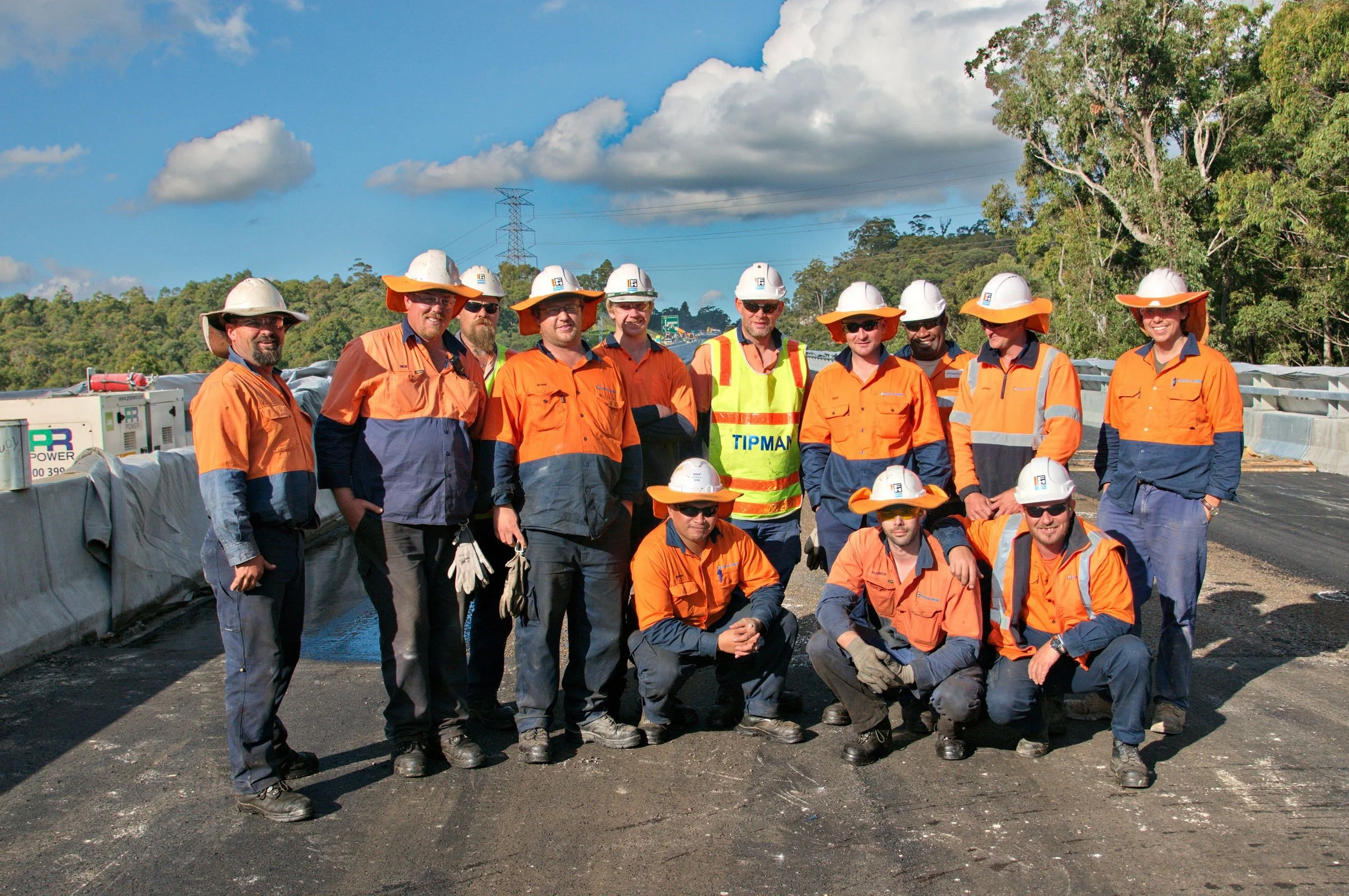 Fulton Hogan road construction team on the Hunter Expressway