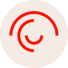 Rote konzentrische Kreise auf beigem Hintergrund.