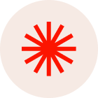 Symbol eines roten, mehrstrahligen Sterns auf beigem Hintergrund.