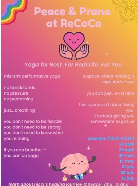 @peace_and_prana sessions coming to ReCoCo in our Summer term.