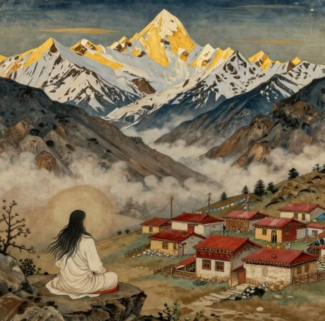 "One evening Milarepa returned to his cave after gathering firewood, only to find it filled with demons.

They were cooking his food, reading his books, sleeping in his bed.

They had taken over the place.

He knew about non-duality of self and 