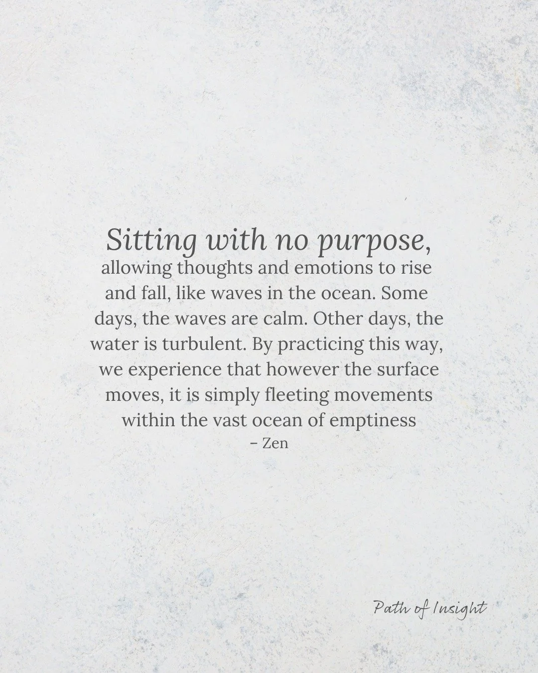 Sitting with no purpose