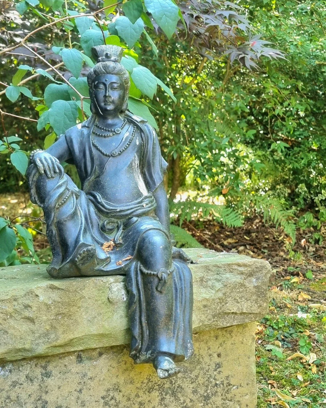 When the teachings travelled to China, Avalokiteshvara, the bodhisattva of compassion, transformed into Quan Yin&ndash; a female figure whose name means "one who perceives the sounds of the world." From Om Mani Peme Hung ཨོཾ་མ་ཎི་པདྨེ་ཧཱུྃ 
