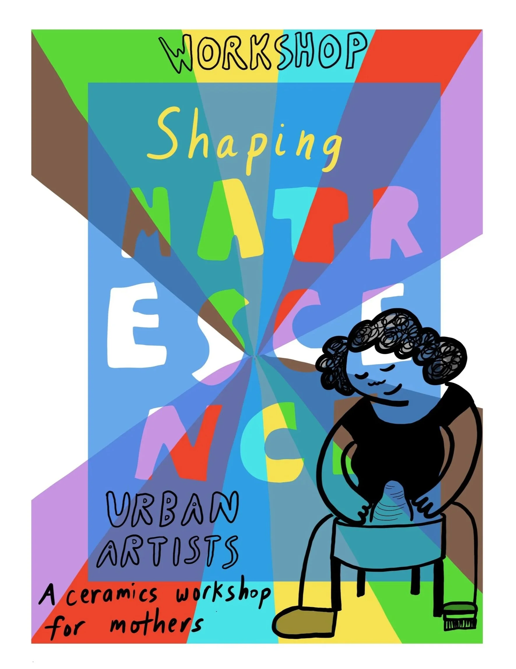 Similar digital poster for a ceramics workshop for mothers