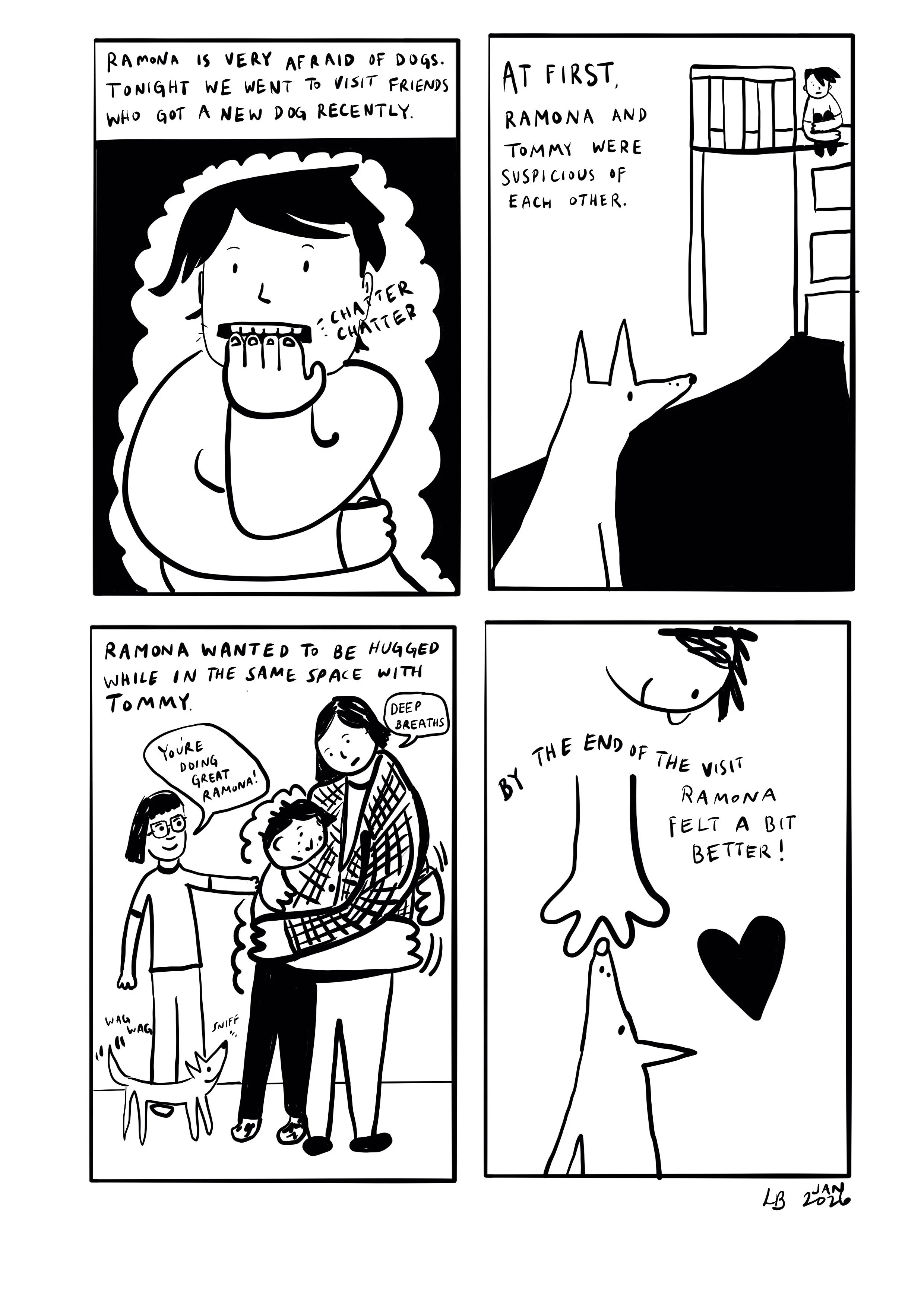 Comic about a child afraid of dogs