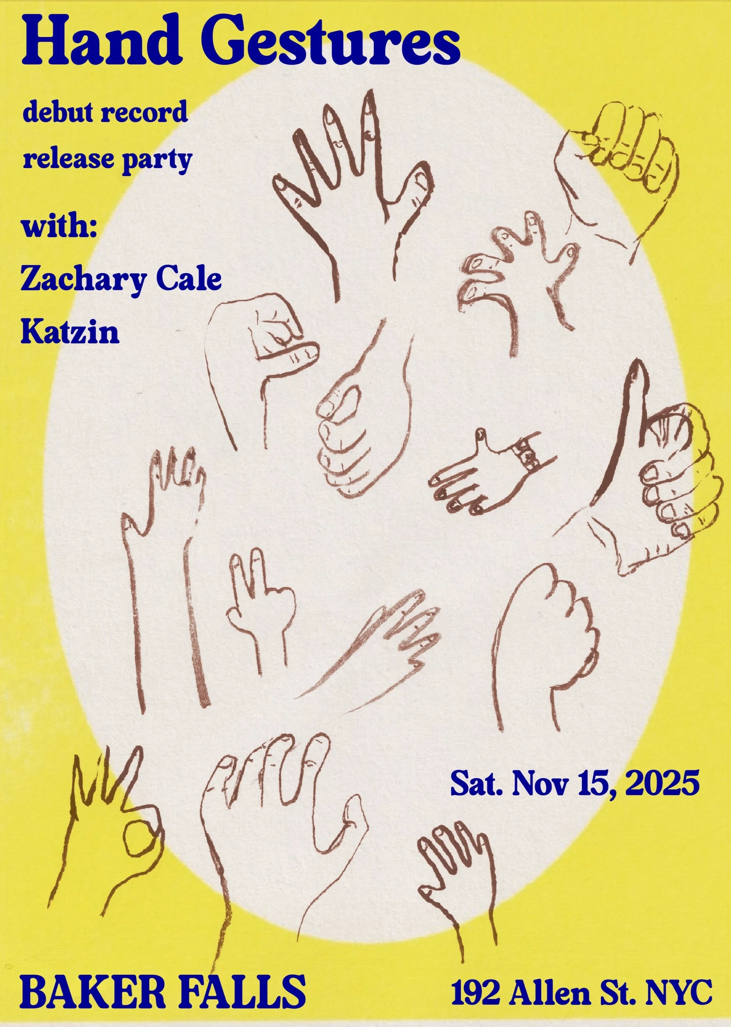 Poster for Hand Gestures band album release party