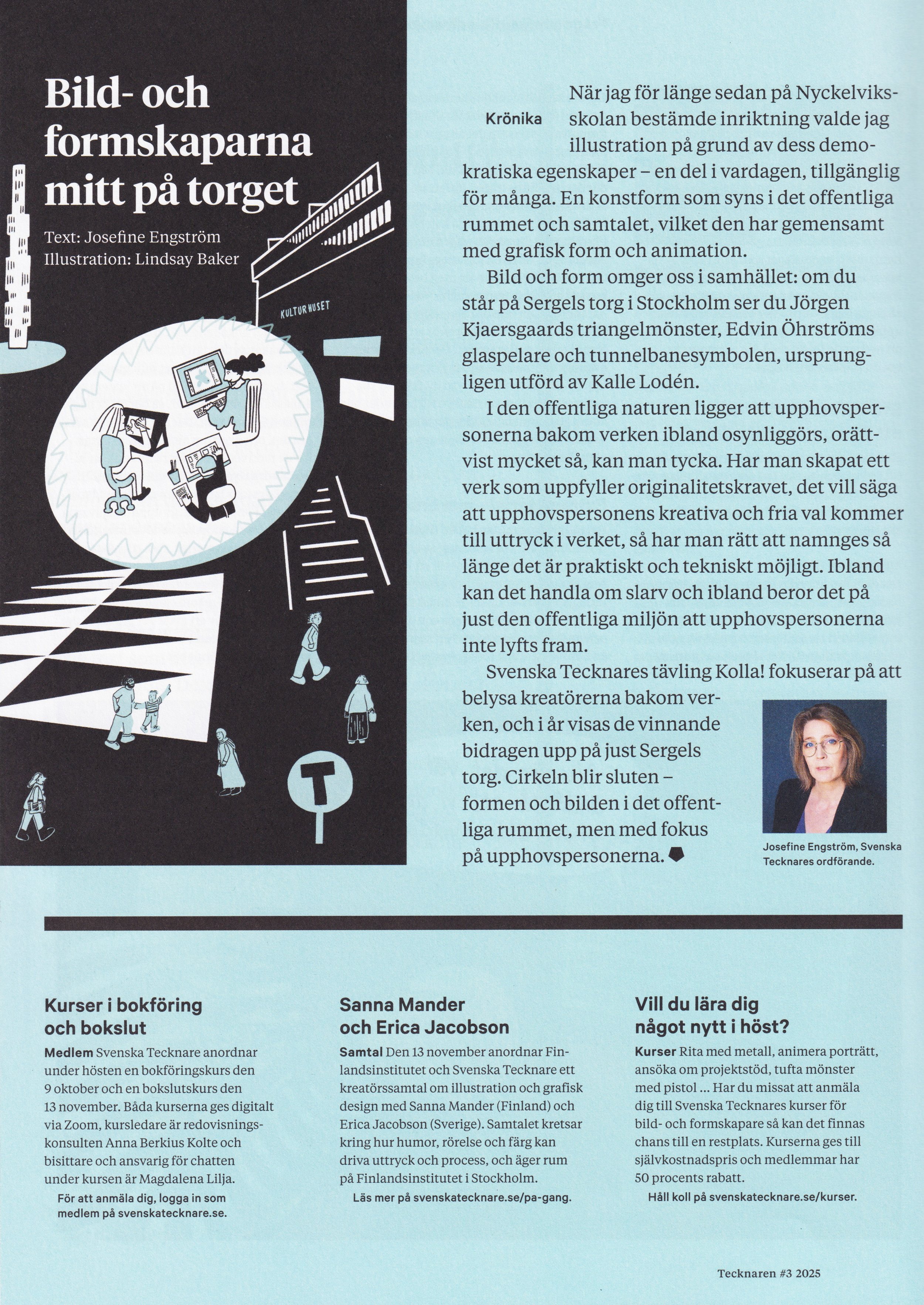 Editorial illustration in the magazine, Tecknaren