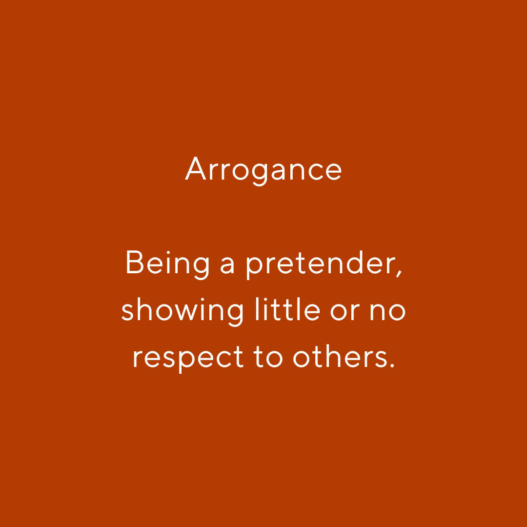 Clue on arrogance