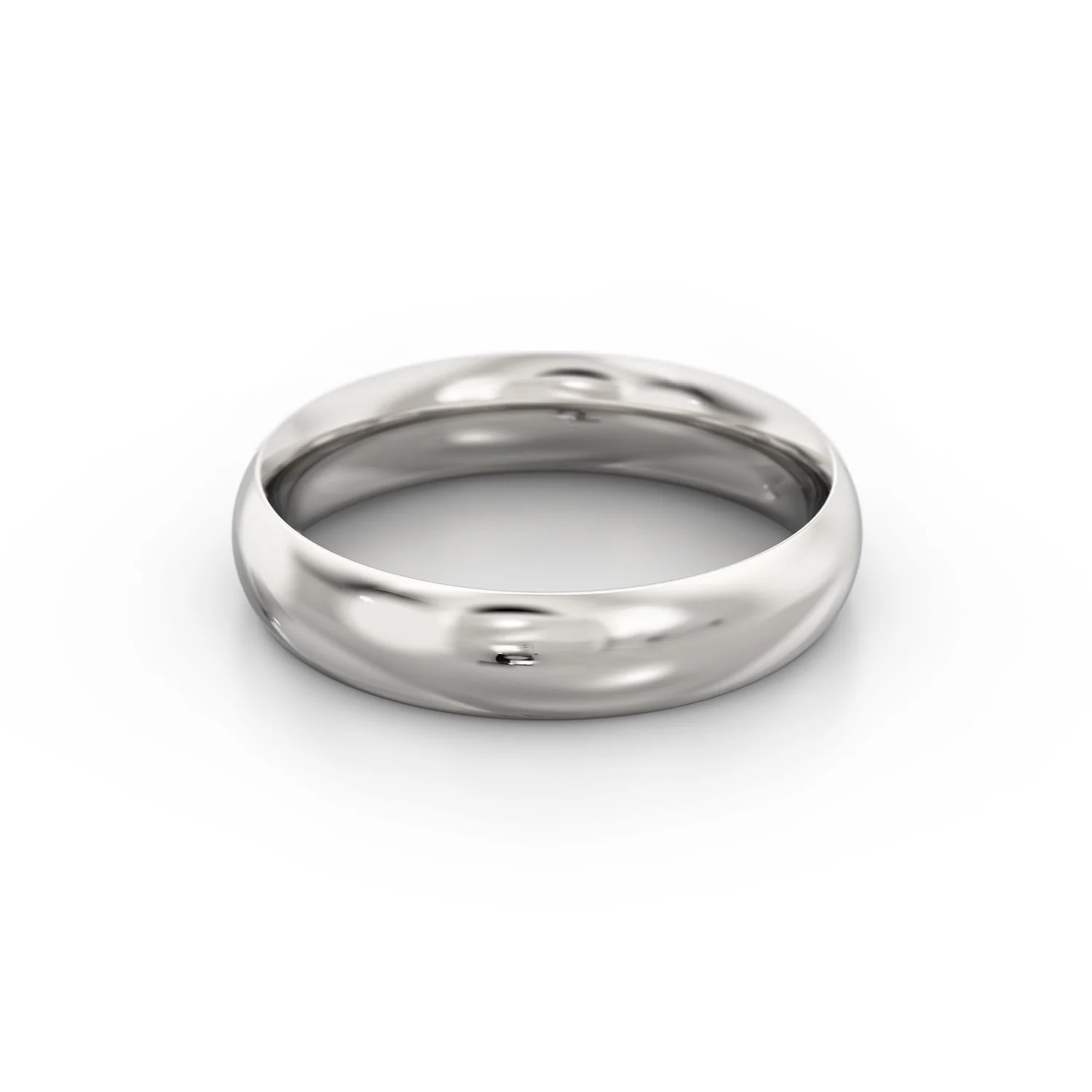 Court shaped wedding band. Handcrafted in our jewellery shop in Hatton Garden.