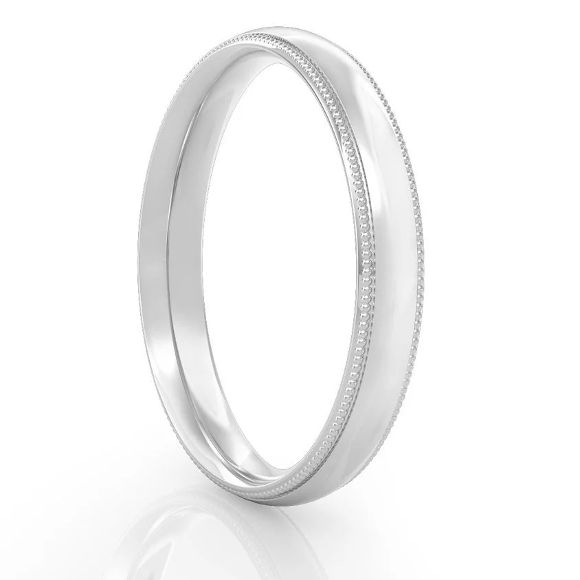 Milgrain wedding band. Handcrafted in our Hatton Garden studio.