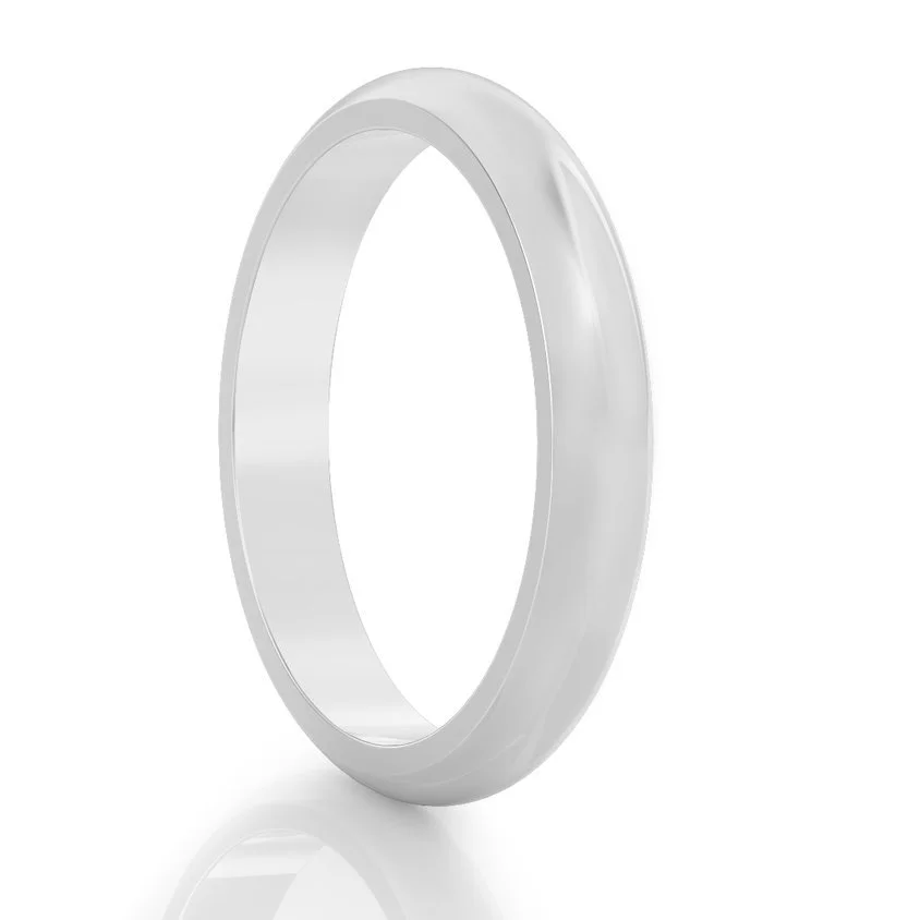 Platinum D Shaped Wedding Rings