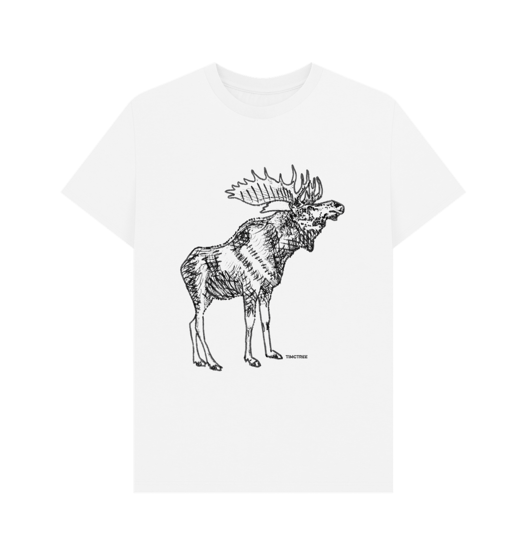 White t-shirt with moose design