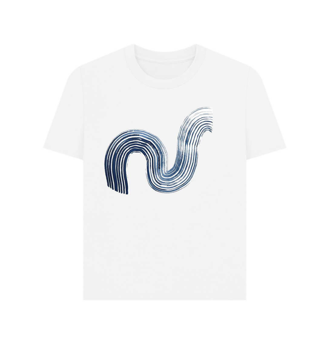 White t-shirt with wave design