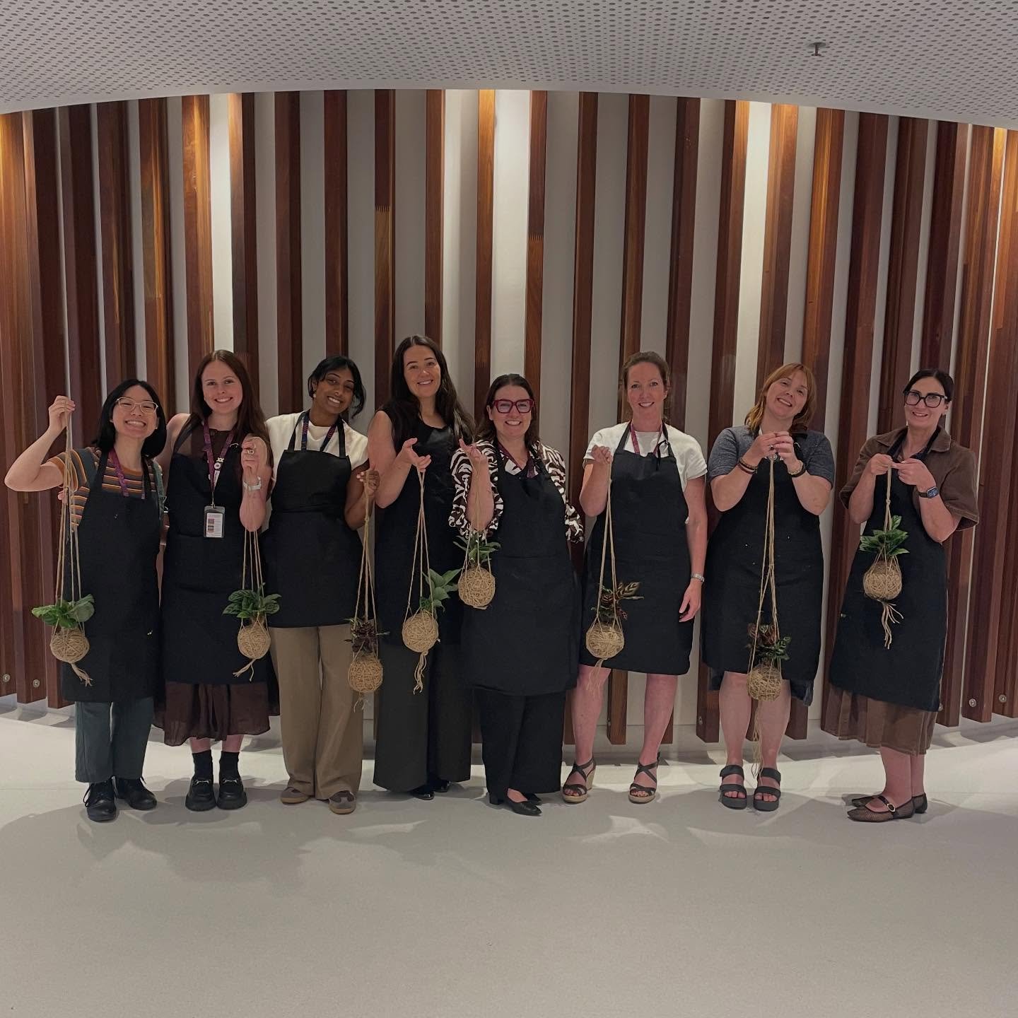 First class of the year! 🌿🌸

✅ Farewell workshop 

#kokedama #mossball #plants #hanging #macrame