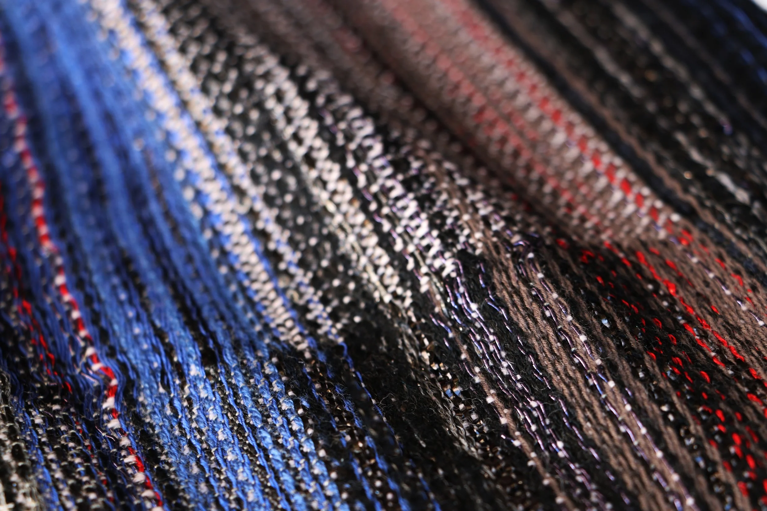 Glitch Series 
Cassette Tapes, Wool and Upcycled Cotton Yarn