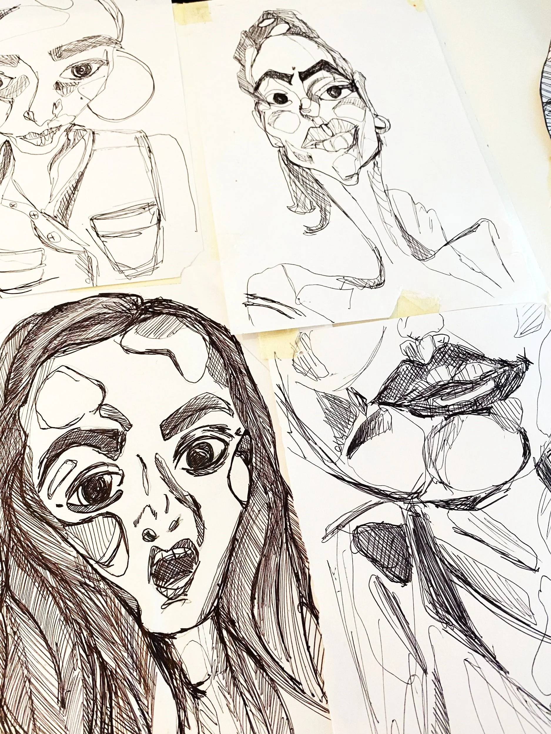 Fine Liner Pen Drawing on Paper