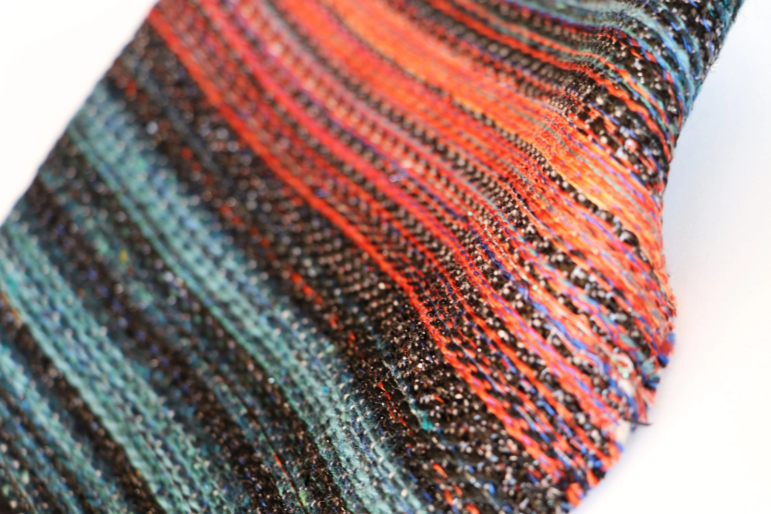 Glitch Series 
Cassette Tapes, Wool and Upcycled Cotton Yarn