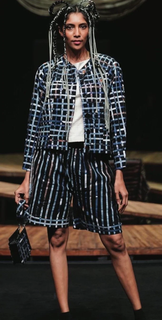 Billboard PVC Cut and Rewoven | 
Co-Designed for Paiwand x Re-lan Circular Design Challenge Winner Runway showcase