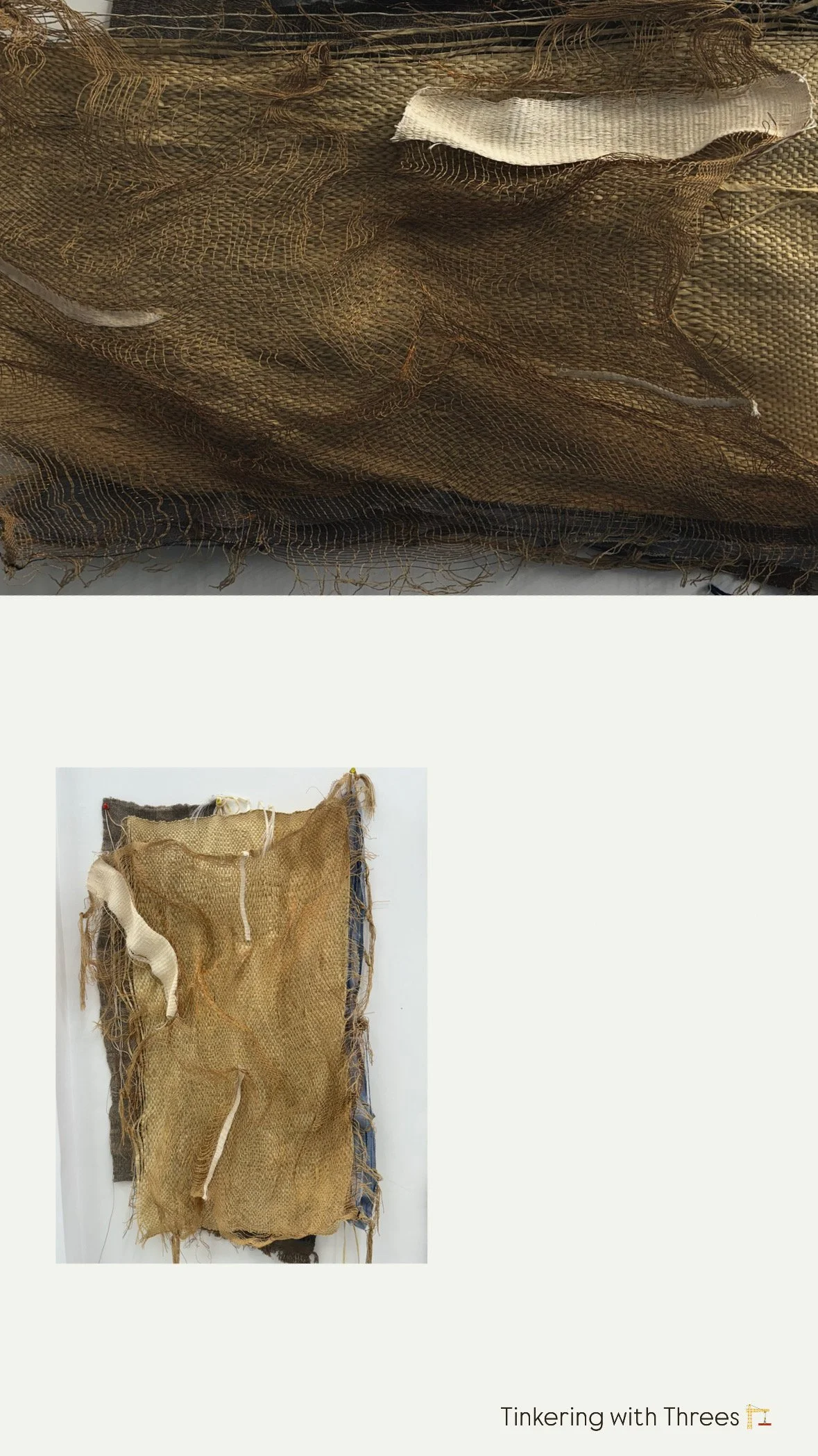 Layering and Sculpting with Tripple CLoth |
Exploring Textiles that look like they've been washed ashore |
Cotton , Copper Wire 