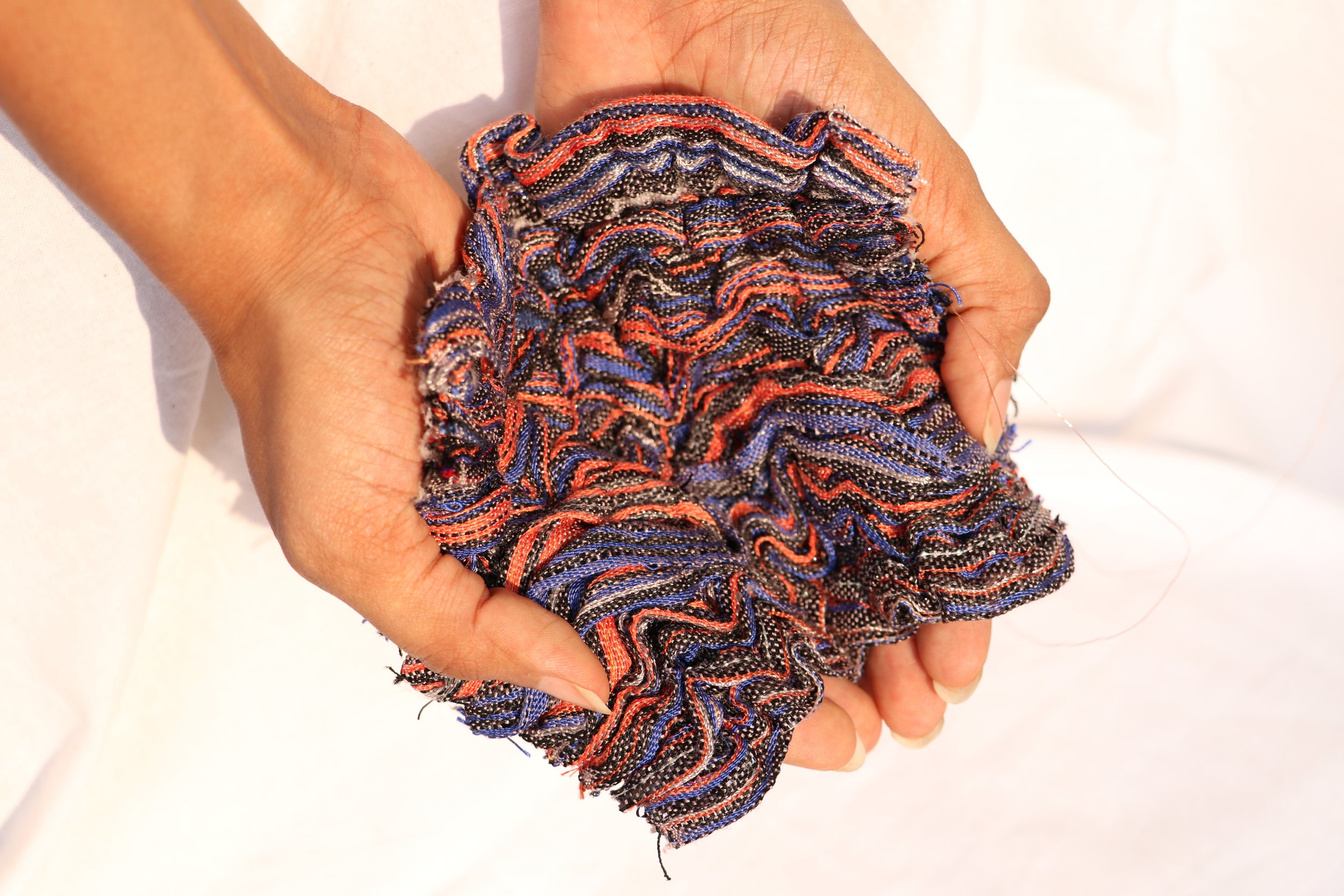 Glitch Series 
Cassette Tapes, Wool and Upcycled Cotton Yarn