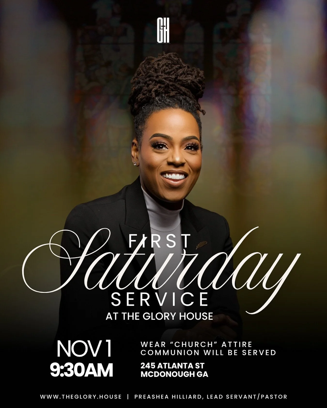 It&rsquo;s almost time for our First Saturday Service at The Glory House! Tomorrow morning, November 1 at 9:30AM, we&rsquo;re gathering for a powerful time in God&rsquo;s presence. Communion will be served, and we&rsquo;re asking everyone to come in 