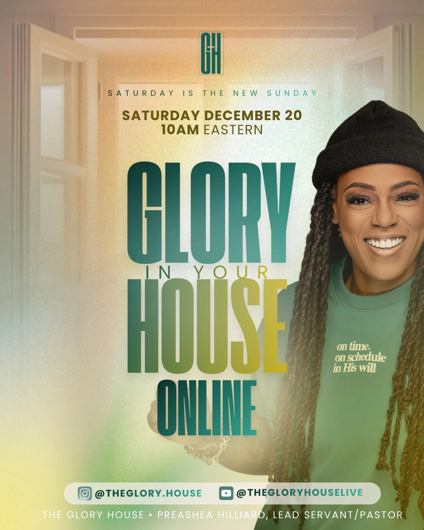 This Saturday, let God meet you right where you are. We&rsquo;re bringing the power of prayer, worship, and the Word straight to your screen, and there&rsquo;s glory waiting for you in your house. Log on, lean in, and expect to encounter Him in a rea