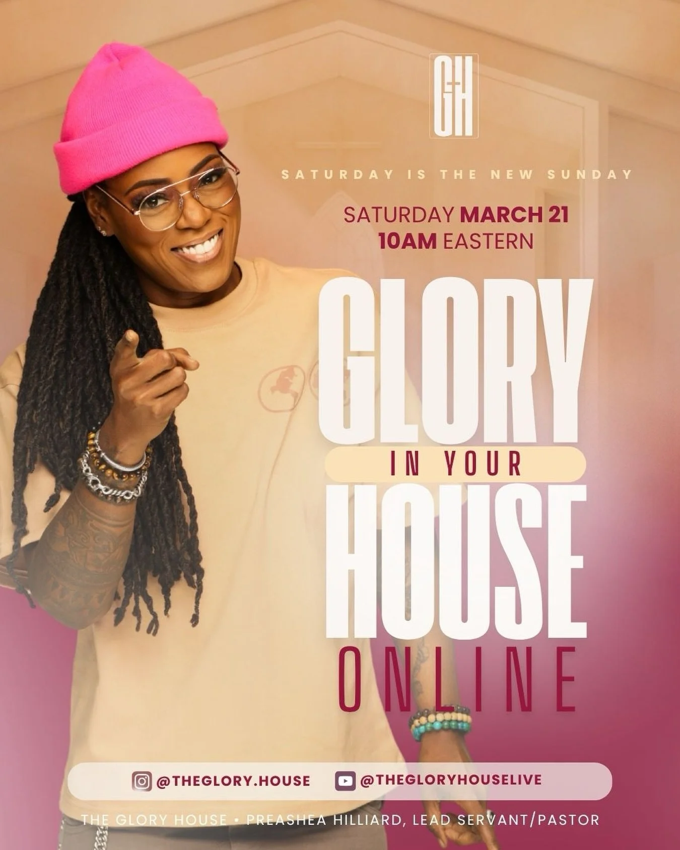 This is the day the Lord has made! Get up and come to church! ☀️ Join us for Glory In Your House this morning at 10am. Watch it live here on Instagram or meet us on YouTube @ TheGloryHouseLive to get the full experience. 

We can't wait to worship wi