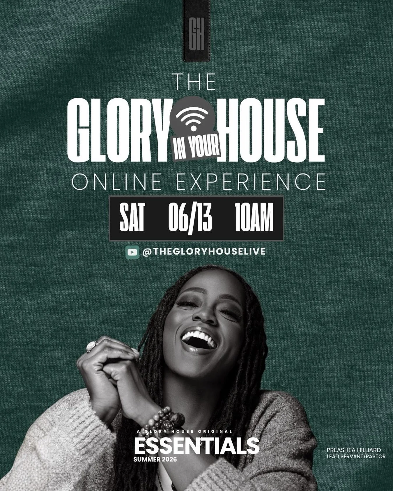We love gathering in person, but we also believe God knows how to reach people wherever they are. That&rsquo;s why every Saturday at 10AM, we open the doors of The Glory House to anyone with an internet connection and a willing heart.

Join us this w