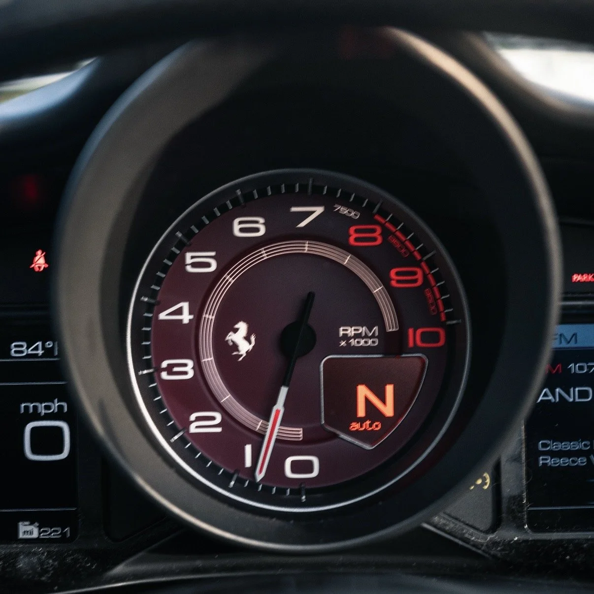 Ferrari 488 Spyder dashboard gauge cluster driver cockpit