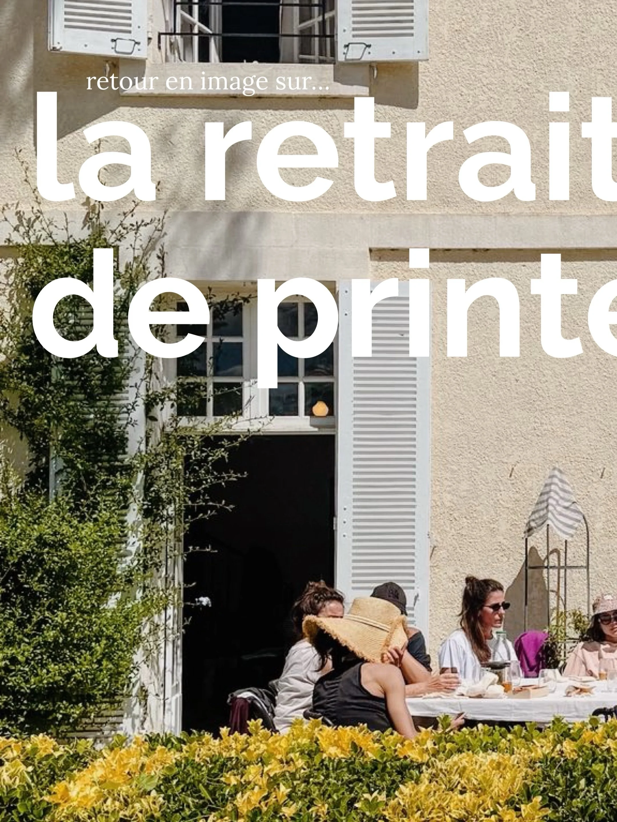 RETRAITE &bull; se retirer, s&rsquo;extraire, quitter un lieu pour mieux revenir &agrave; soi.

Cette retraite comptait beaucoup pour moi, mais elle a surtout pris sens gr&acirc;ce &agrave; celles qui y ont particip&eacute;. Apr&egrave;s plusieurs an