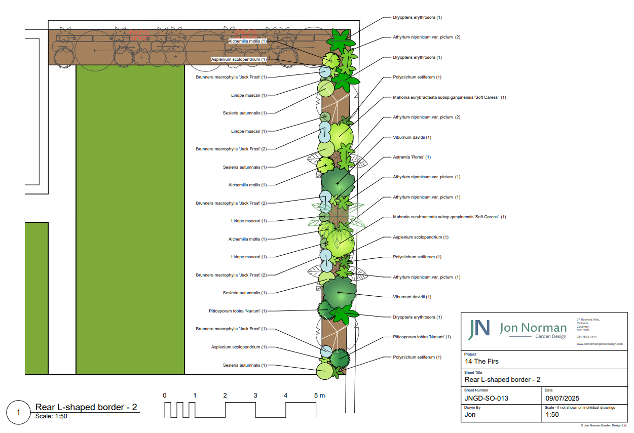 Full Landscape garden design in Warwickshire, with planting plan