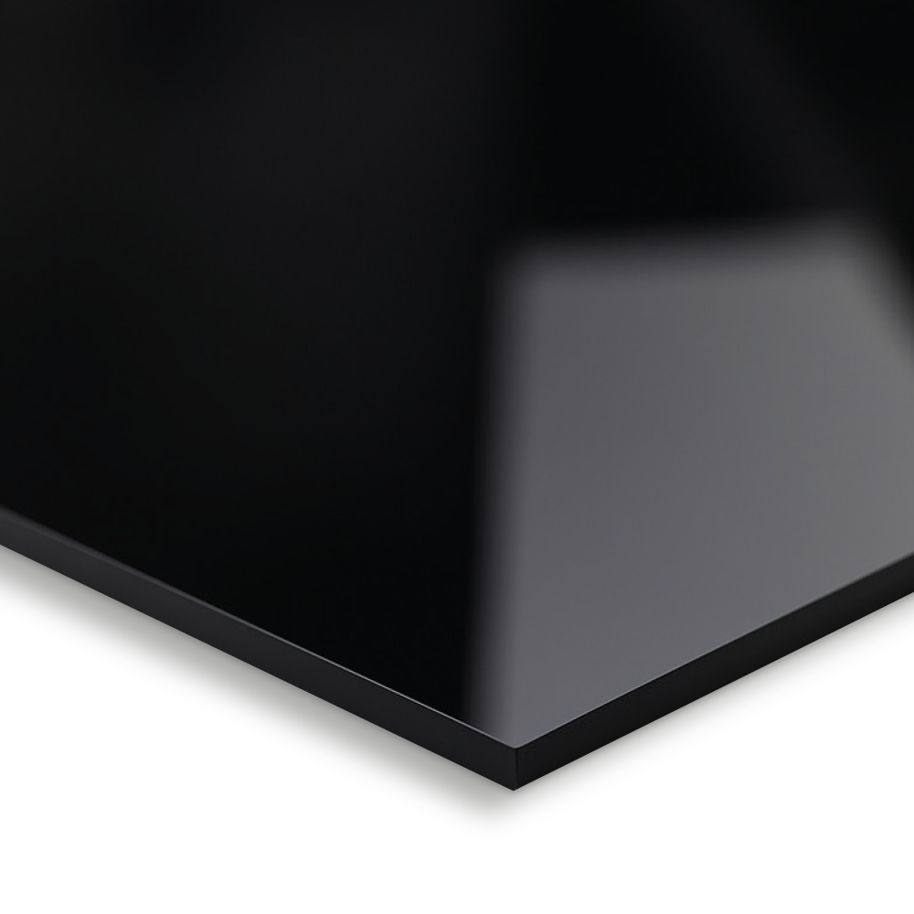 Black acrylic PMMA sheet with smooth opaque surface