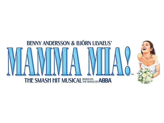 Poster for Mamma Mia! at Novello Theatre