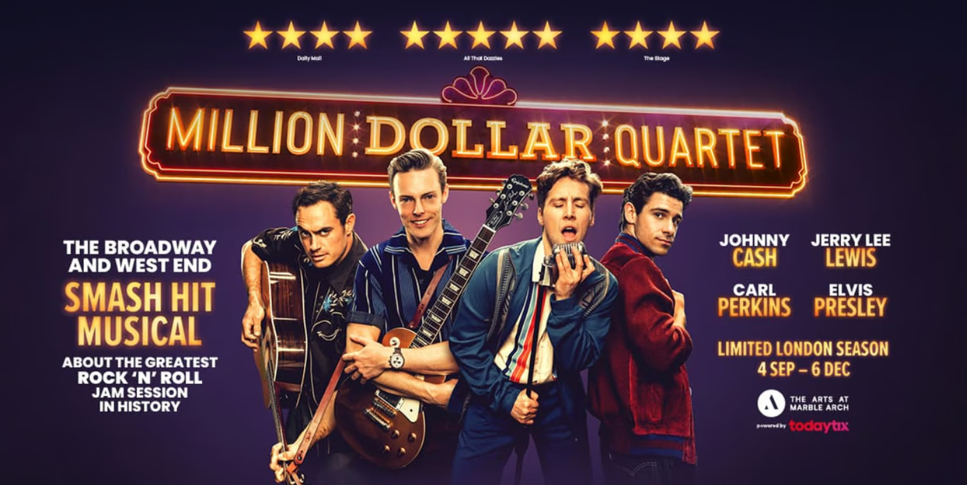 Poster for Million Dollar Quartet at The Arts at Marble Arch Theatre
