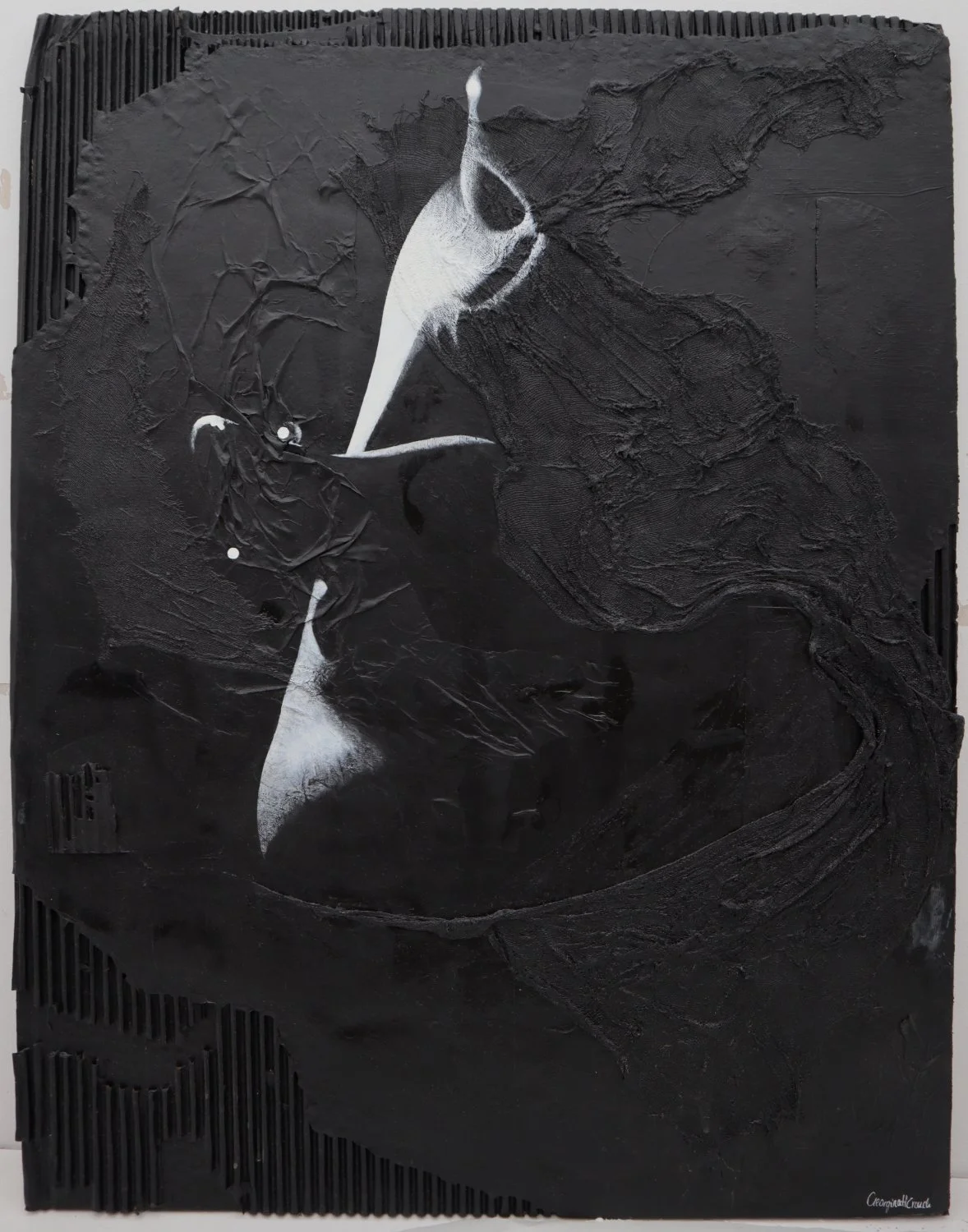 ':P' (2023), 78cm x 60cm, acrylic on mixed media 