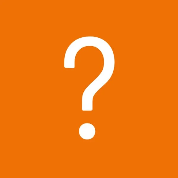 White question mark on an orange background, representing key questions about the right to education.