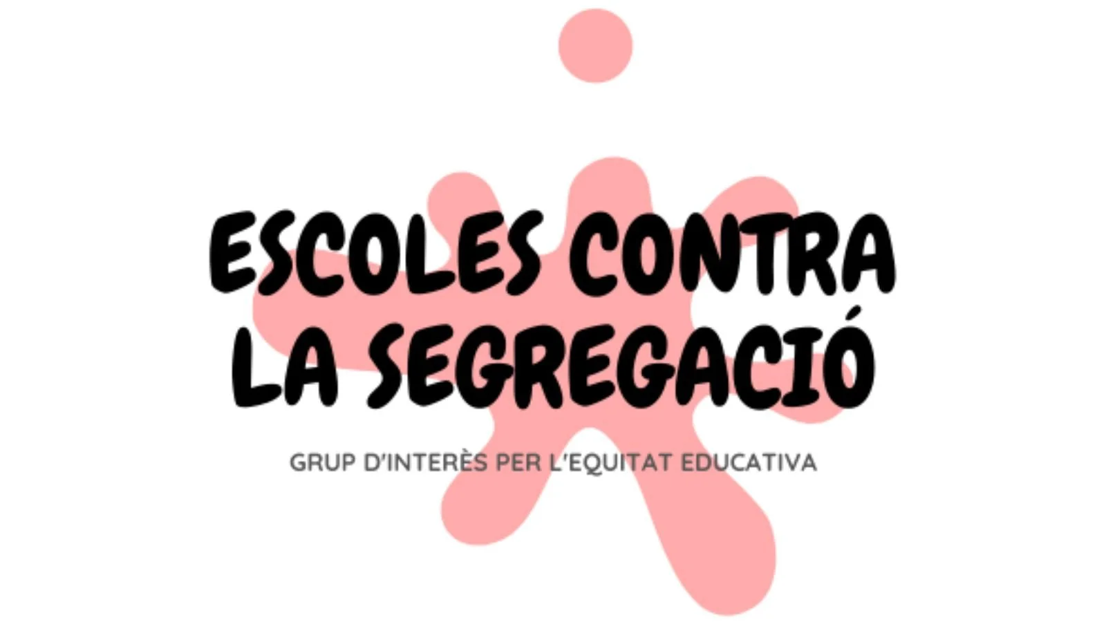 Logo of Col·lectiu d’Escoles contra la Segregació. Behind the name is a large red splodge of paint.