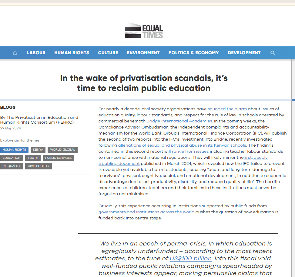 Blog: In the wake of privatisation scandals, it’s time to reclaim public education